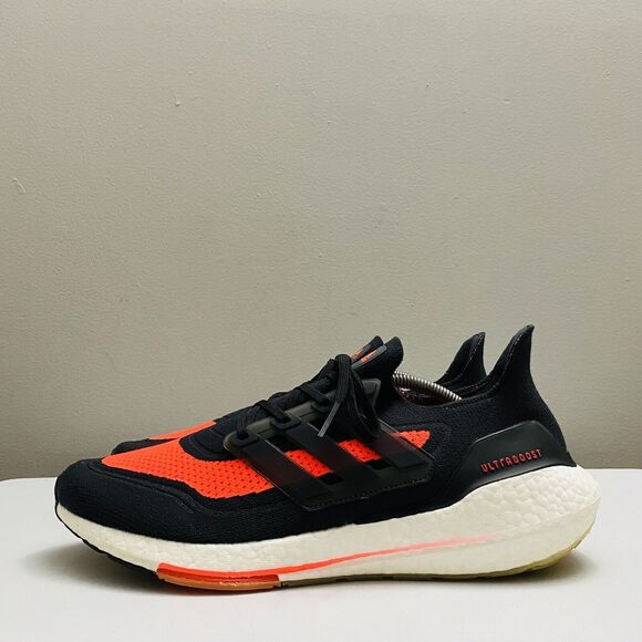 Adidas Ultraboost 21 Men\'s Running Shoes Sneakers FZ2559 Black/Orange Size 12.5 main image 7